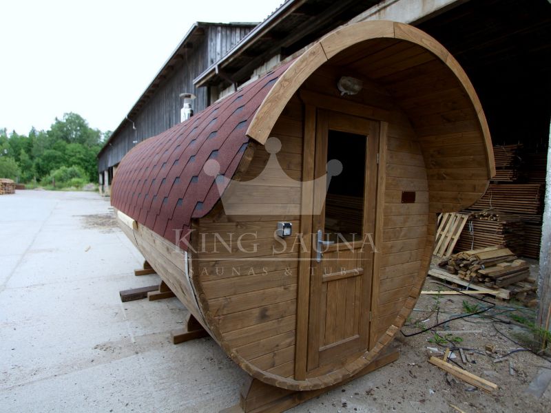 "ROND" sauna extérieur baril 4.24m x 2.38m 10 personnes "ROND" sauna extérieur baril 4.24m x 2.38m 10 personnes
