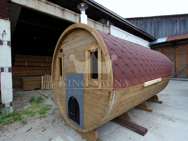 "ROND" sauna extérieur baril 4.24m x 2.38m 10 personnes "ROND" sauna extérieur baril 4.24m x 2.38m 10 personnes