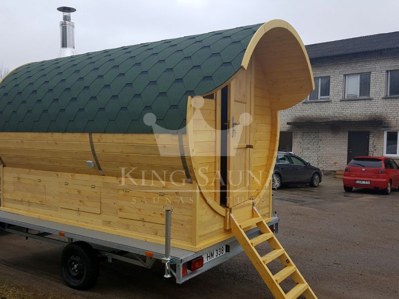 "MOBILE" Sauna 3.5m x 2.1m sur une remorque "MOBILE" Sauna 3.5m x 2.1m sur une remorque