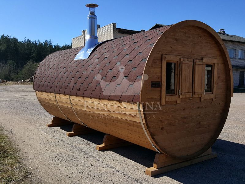 "ROND" Sauna 5.25m x 2.38m avec entrée latérale "ROND" Sauna 5.25m x 2.38m avec entrée latérale