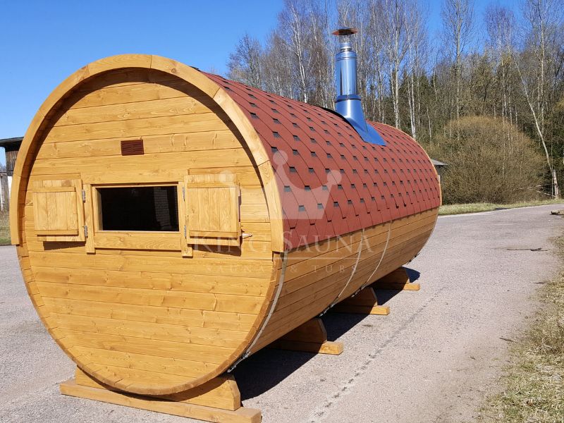 "ROND" Sauna 5.25m x 2.38m avec entrée latérale "ROND" Sauna 5.25m x 2.38m avec entrée latérale