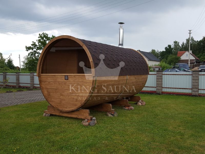 "ROND" sauna 4.24m x 2.38m avec fenêtre panoramique "ROND" sauna 4.24m x 2.38m avec fenêtre panoramique