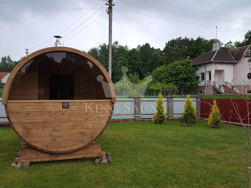 "ROND" sauna 4.24m x 2.38m avec fenêtre panoramique "ROND" sauna 4.24m x 2.38m avec fenêtre panoramique