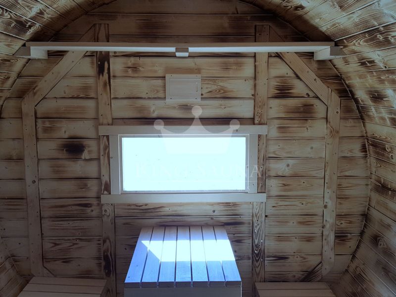 "ROND" Sauna 5.25m x 2.38m avec entrée latérale "ROND" Sauna 5.25m x 2.38m avec entrée latérale