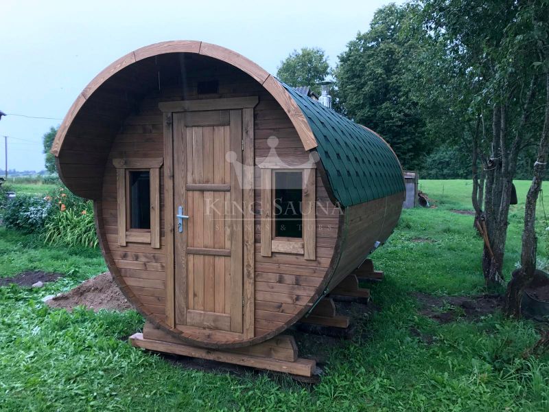 "ROND" sauna extérieur baril 4.24m x 2.38m 10 personnes "ROND" sauna extérieur baril 4.24m x 2.38m 10 personnes