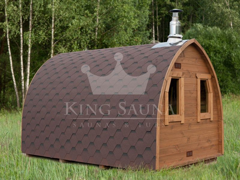 Forme d'igloo baril de sauna extérieur pour six personnes Forme d'igloo baril de sauna extérieur pour six personnes