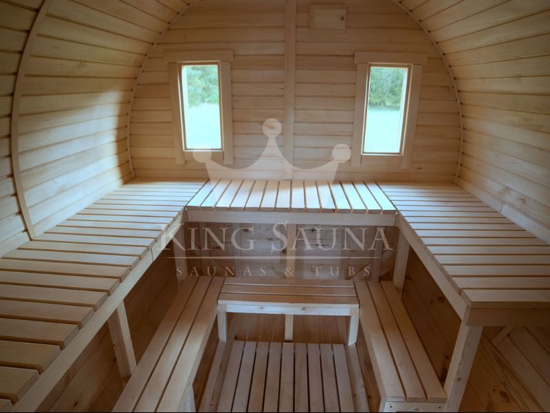 "ROND" Sauna 5.25m x 2.38m avec entrée latérale "ROND" Sauna 5.25m x 2.38m avec entrée latérale