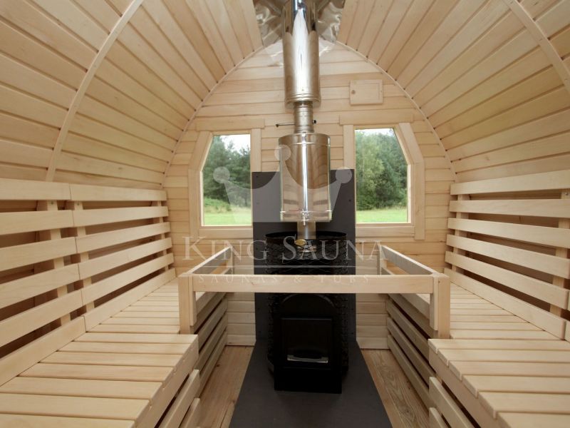 Forme d'igloo baril de sauna extérieur pour six personnes Forme d'igloo baril de sauna extérieur pour six personnes
