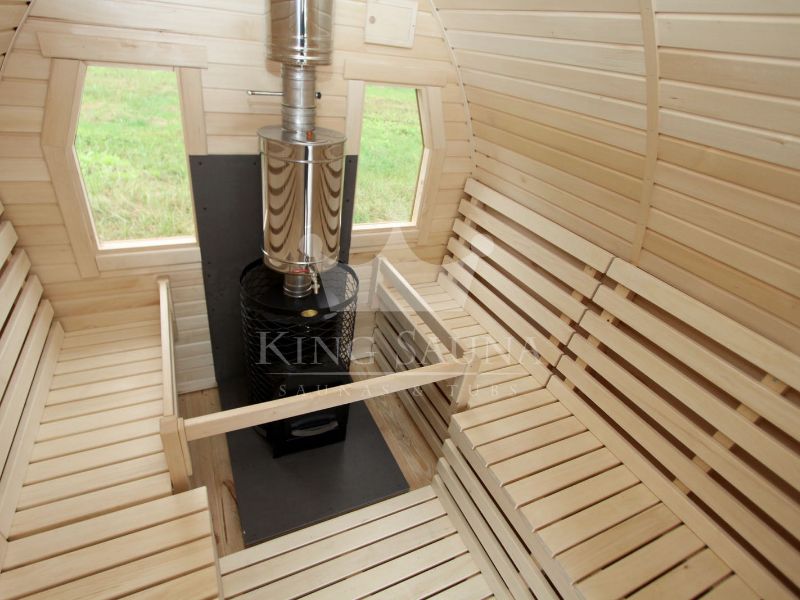 Forme d'igloo baril de sauna extérieur pour six personnes Forme d'igloo baril de sauna extérieur pour six personnes