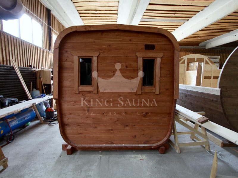 "carré" Tonneau sauna pour sept personnes "carré" Tonneau sauna pour sept personnes
