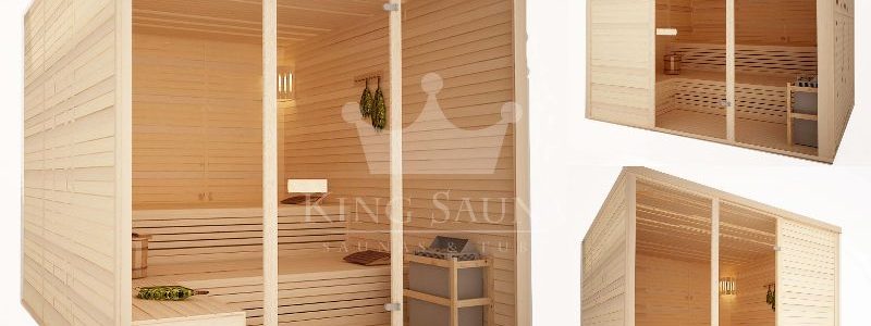 Sauna intérieur avec des bancs pliés